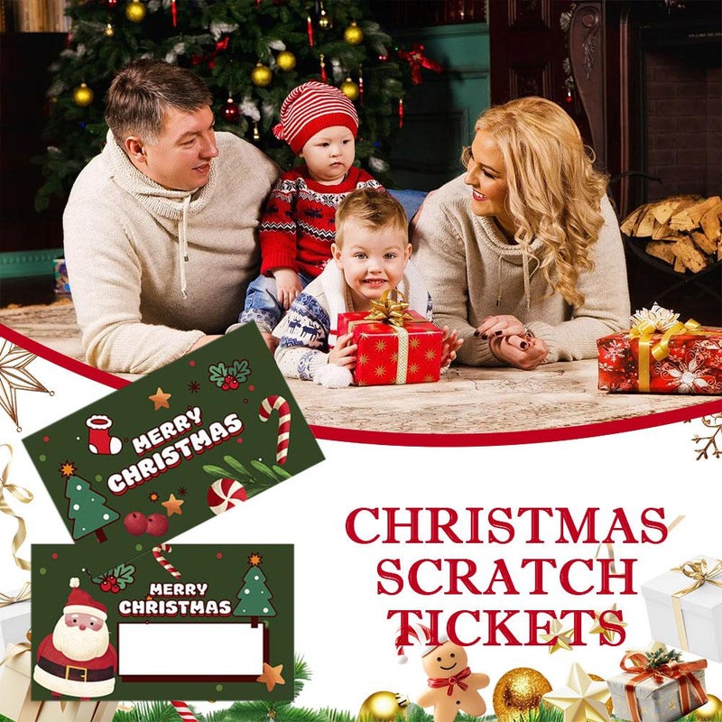 10 Pcs Cartoon Christmas Reward Scratch Card, DIY Scratch Off Game Cards and Stickers Motivational Scratch Off Tickets, for Groups Activity Xmas Party Supplies - Image 3